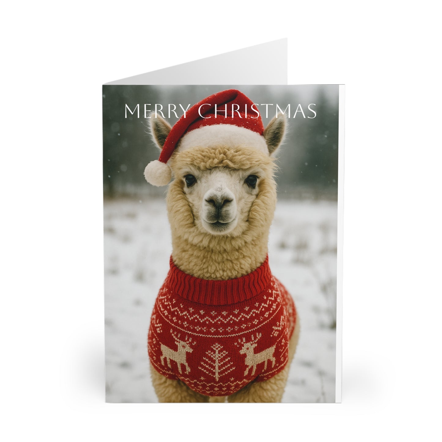 Christmas Alpaca Greeting Cards (5 Pack) - UK