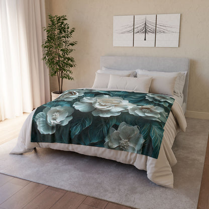 Elegant Floral Soft Polyester Blanket - Cosy Decor for Home and Gifts UK
