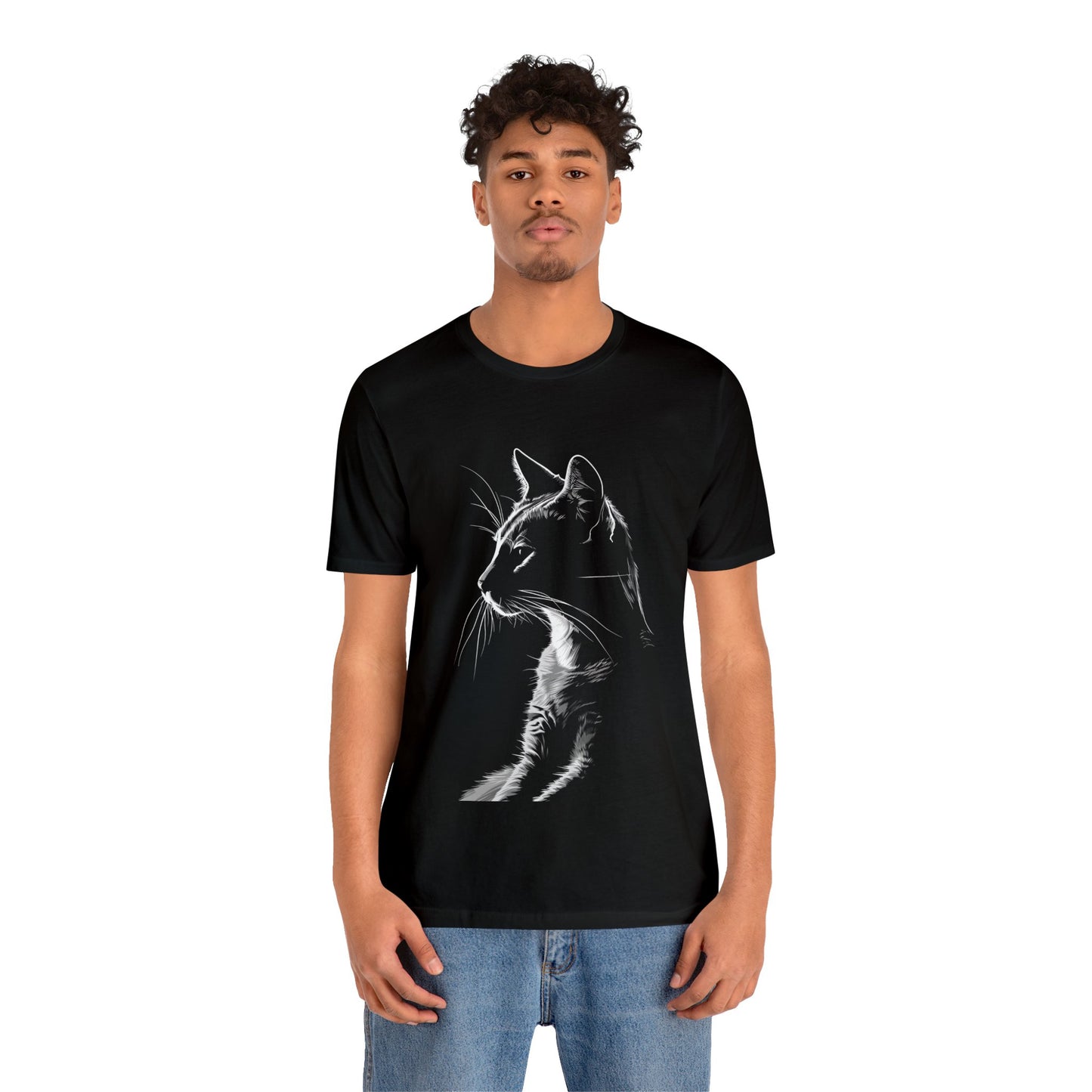Cat Silhouette #4 - Unisex Jersey Short Sleeve Tee
