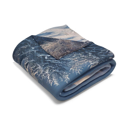 Cosy Arctic Fleece Blanket - Winter Cabin Design - UK