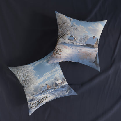 Winter in The Countryside - Square Cushion  - UK