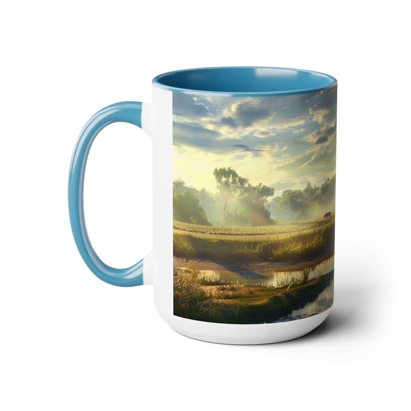 Countryside Scene - Two-Tone Coffee Mugs, 15oz USA