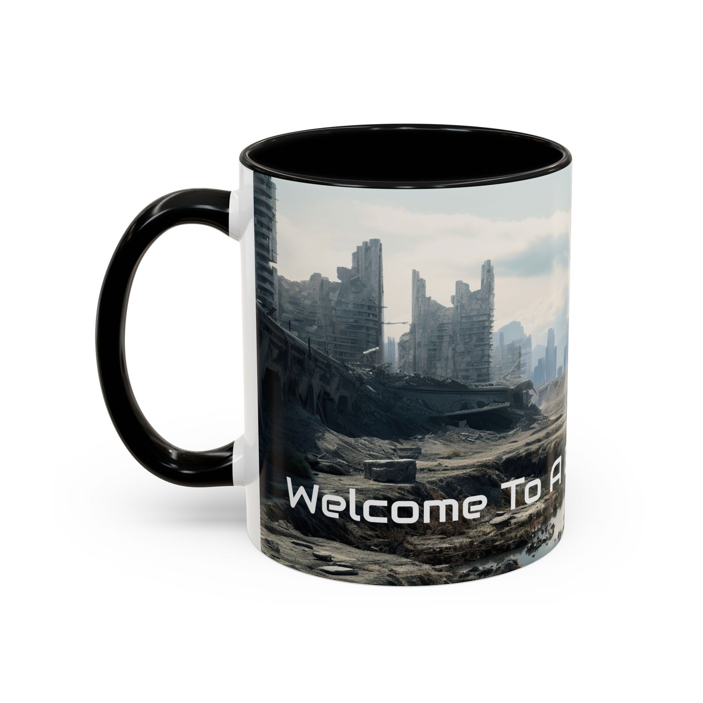 Futuristic Landscape Accent Coffee Mug - Perfect for Sci-Fi Lovers - UK