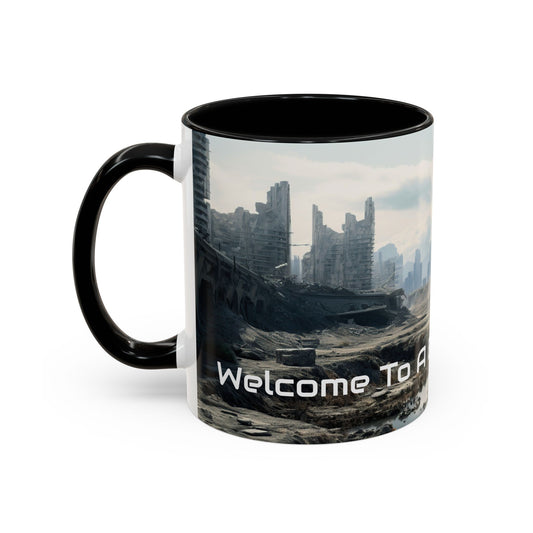 Futuristic Landscape Accent Coffee Mug - Perfect for Sci-Fi Lovers - UK