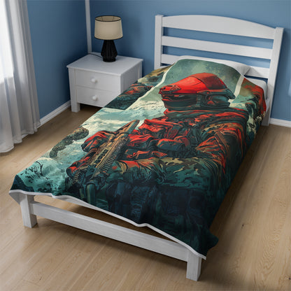 Special Forces Comic Cover 4 - Velveteen Plush Blanket USA