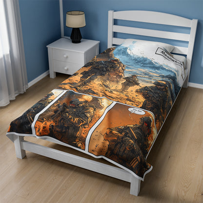 Special Forces Comic Cover 3 - Velveteen Plush Blanket USA