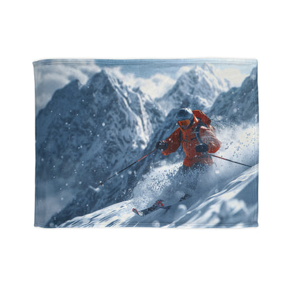Downhill Skier #3 - Soft Polyester Blanket