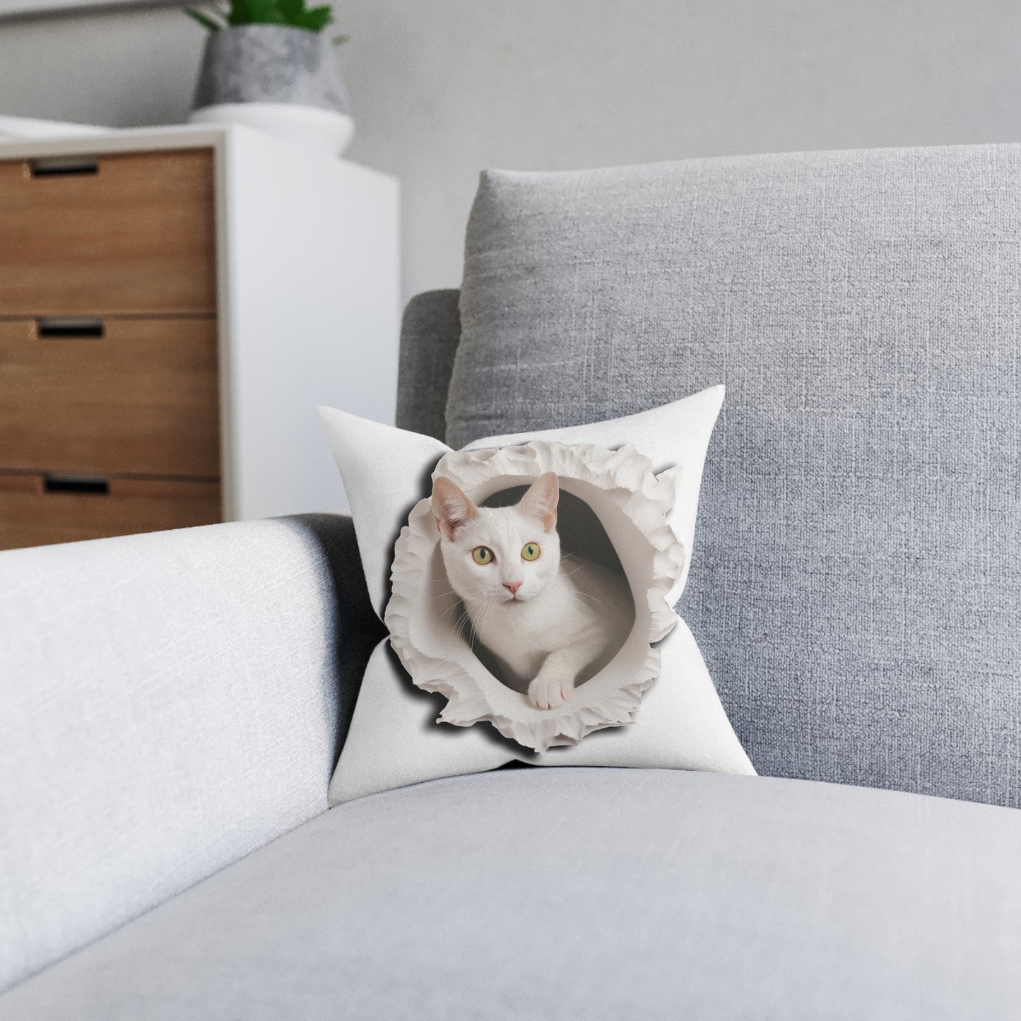 Cat 2 - Square Pillow - UK