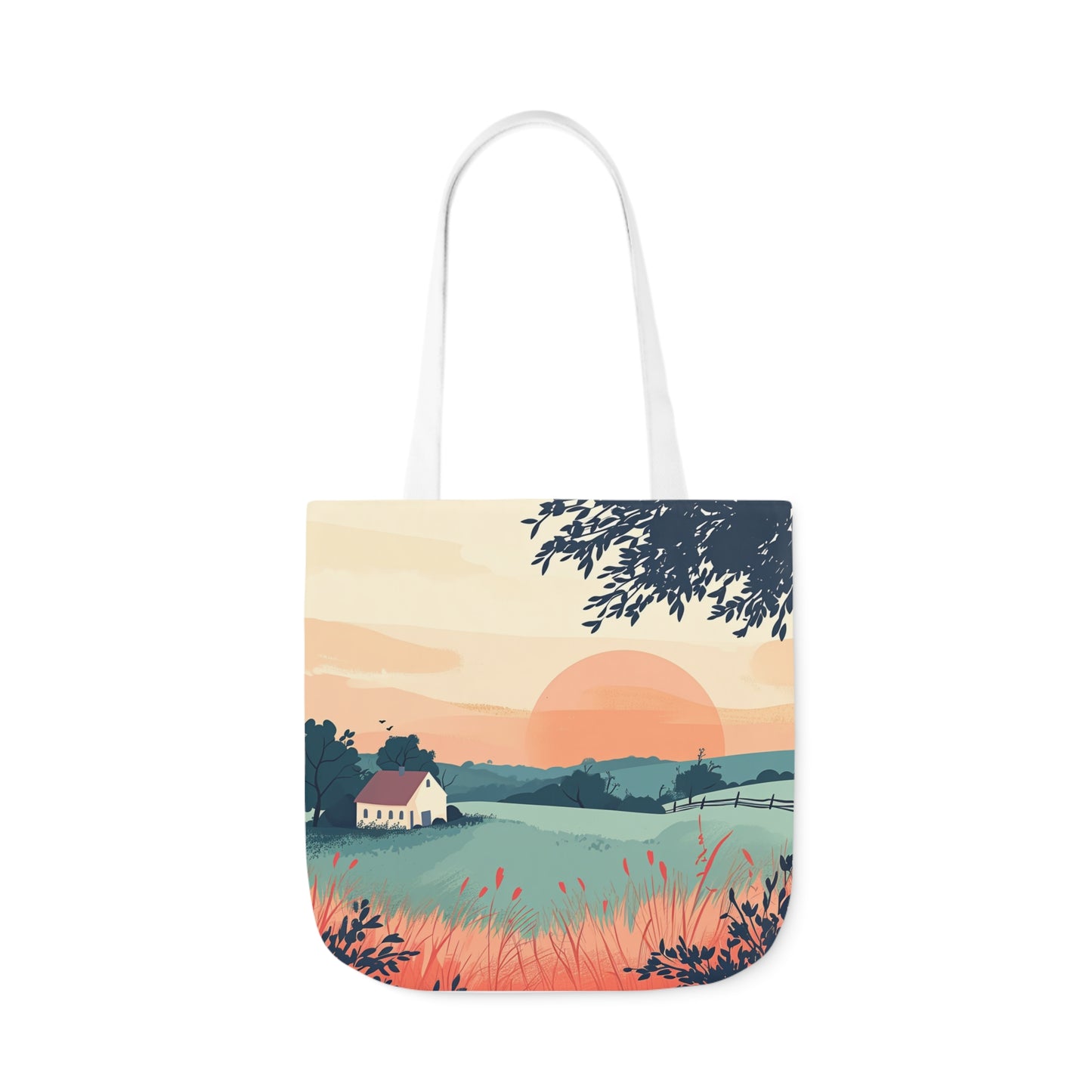 Sunrise In The Countryside #2 - Polyester Canvas Tote Bag (AOP)