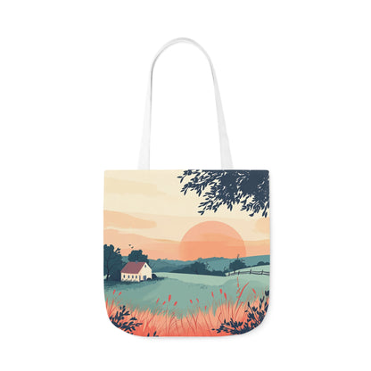 Sunrise In The Countryside #2 - Polyester Canvas Tote Bag (AOP)