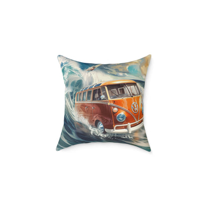 Surf Wagon - Square Poly Canvas Pillow - Australia