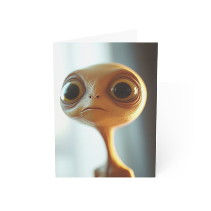Sad Little Alien Greeting Cards - Set of 1, 10, 30, or 50pcs for All Occasions - USA