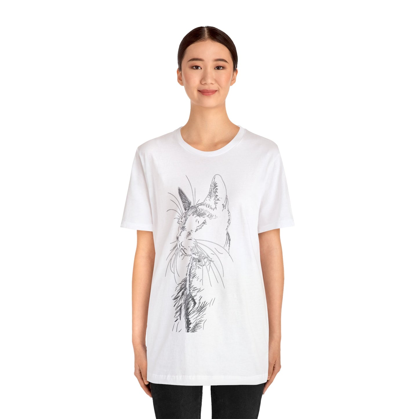 Cat Silhouette #5 - Unisex Jersey Short Sleeve Tee