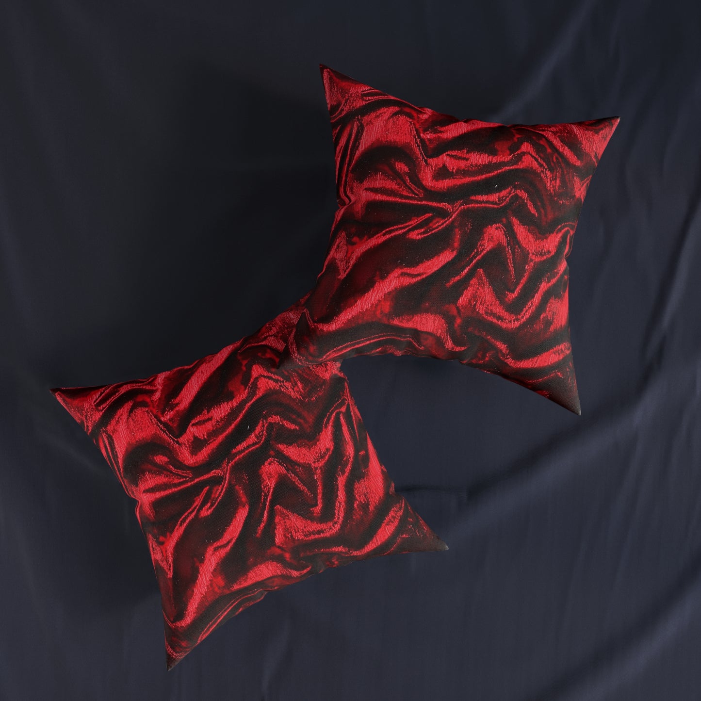 Luxurious Red Velvet Effect Square Pillow - UK