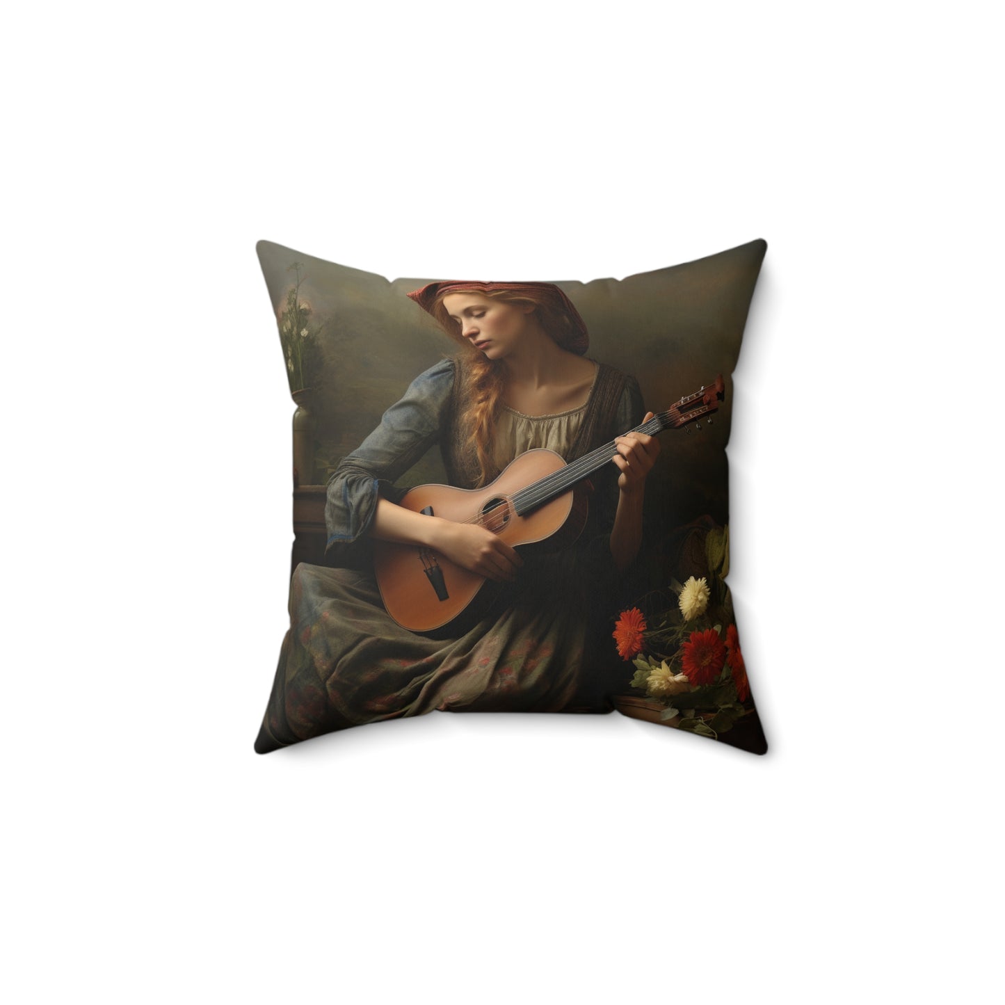 Folk Music #3  - Spun Polyester Pillow USA