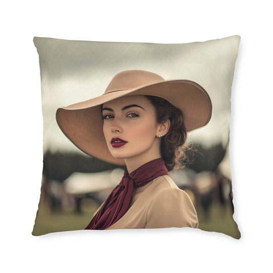 Vintage Glamour Square Pillow 2 - Elegant Decorative Cushion for Home Décor UK