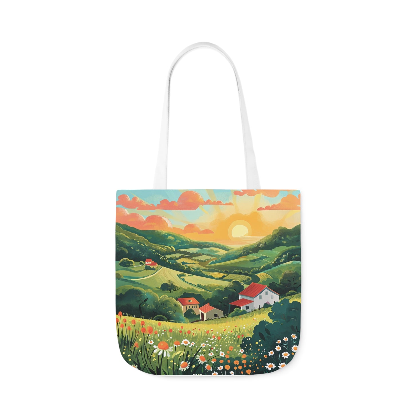 Sunrise In The Countryside #1 - Polyester Canvas Tote Bag (AOP)