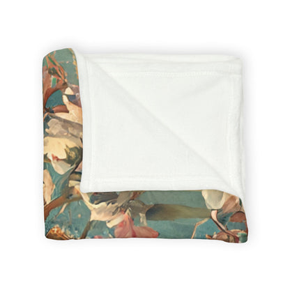 Elegant Hummingbird Soft Polyester Blanket - Cozy Floral Throw for Home Decoration UK