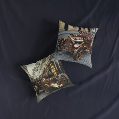 Industrial-Style Car 3 - Square Cushion - Steampunk Home Decor UK