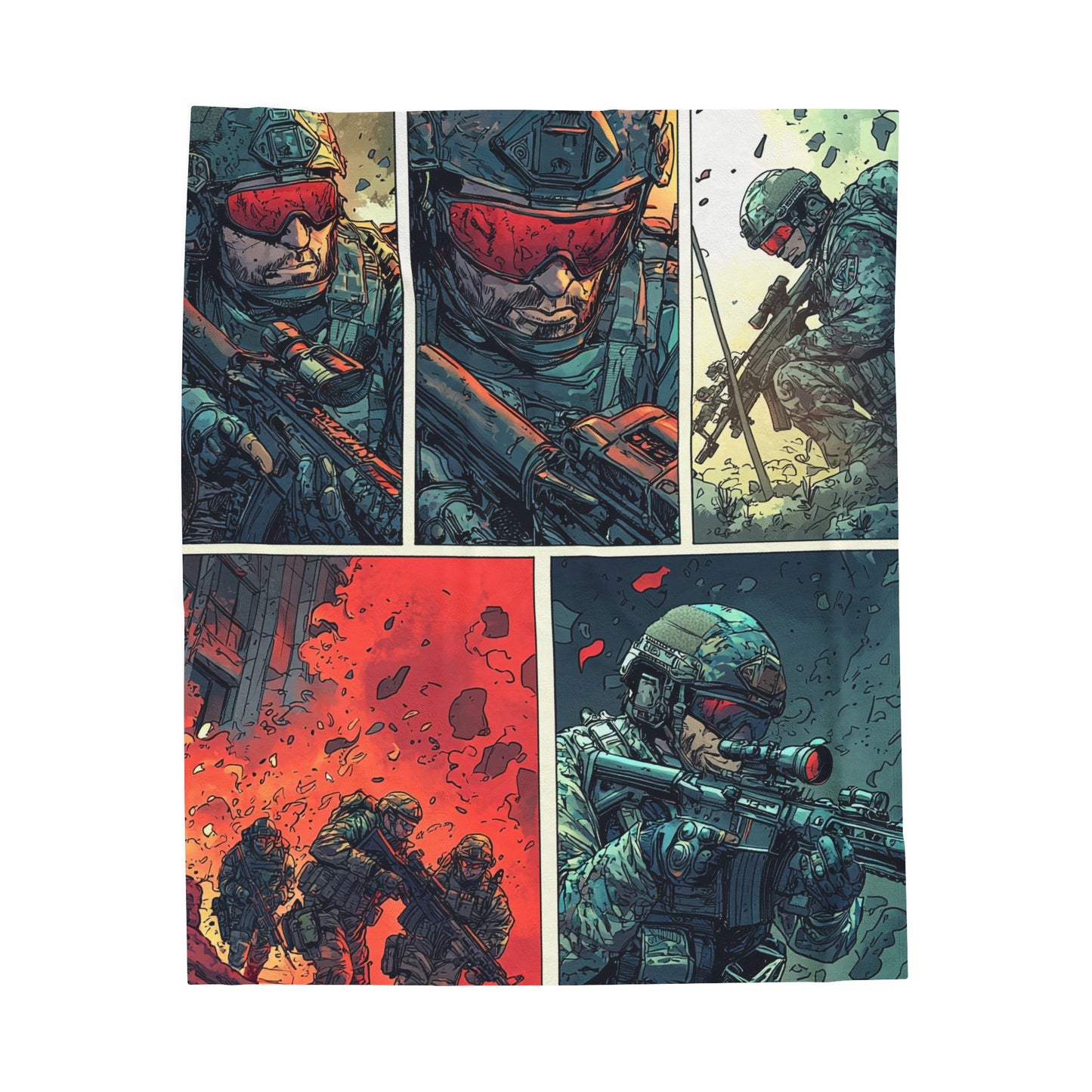 Special Forces Comic Cover 5 - Velveteen Plush Blanket USA