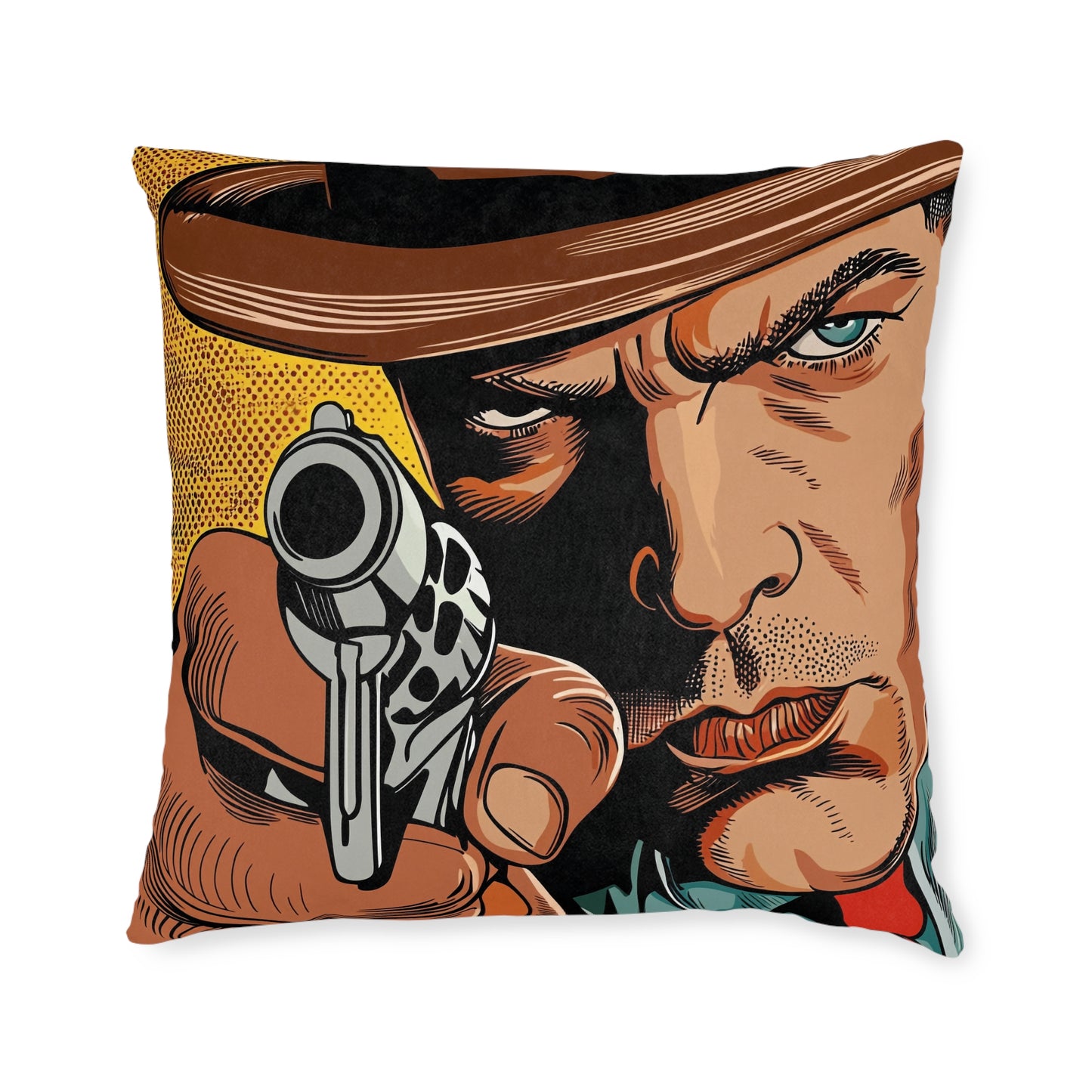 1940s Gangster Comic - Square Cushion - Gangster Home Decor UK