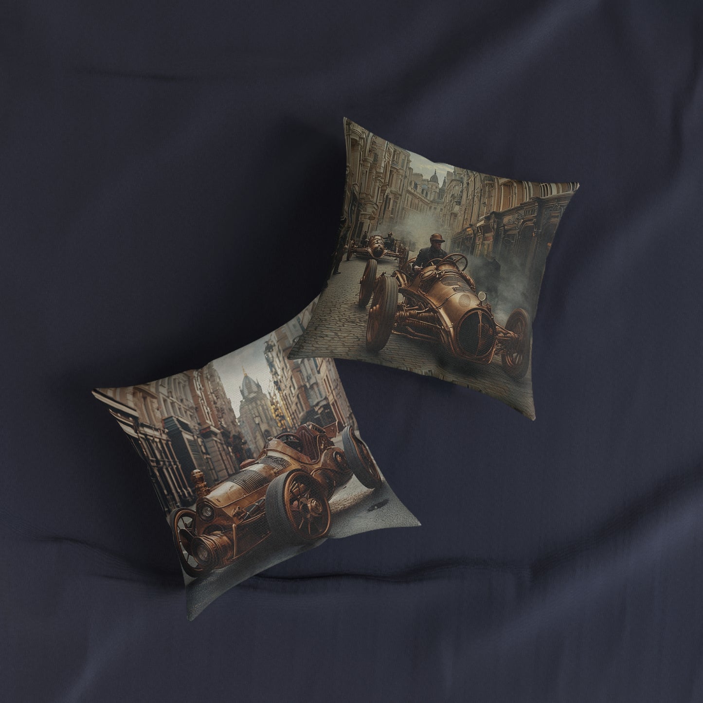 Industrial-Style Car 2 - Square Cushion - Steampunk Home Decor UK