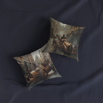 Industrial-Style Car 2 - Square Cushion - Steampunk Home Decor UK