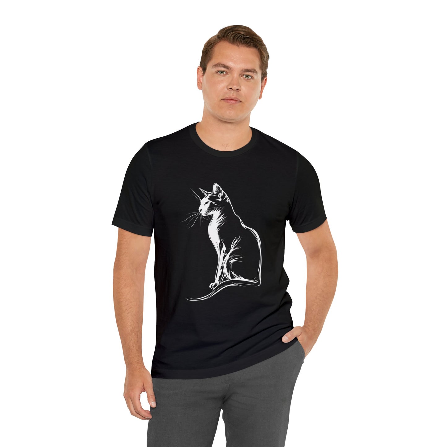 Cat Silhouette #6 - Unisex Jersey Short Sleeve Tee