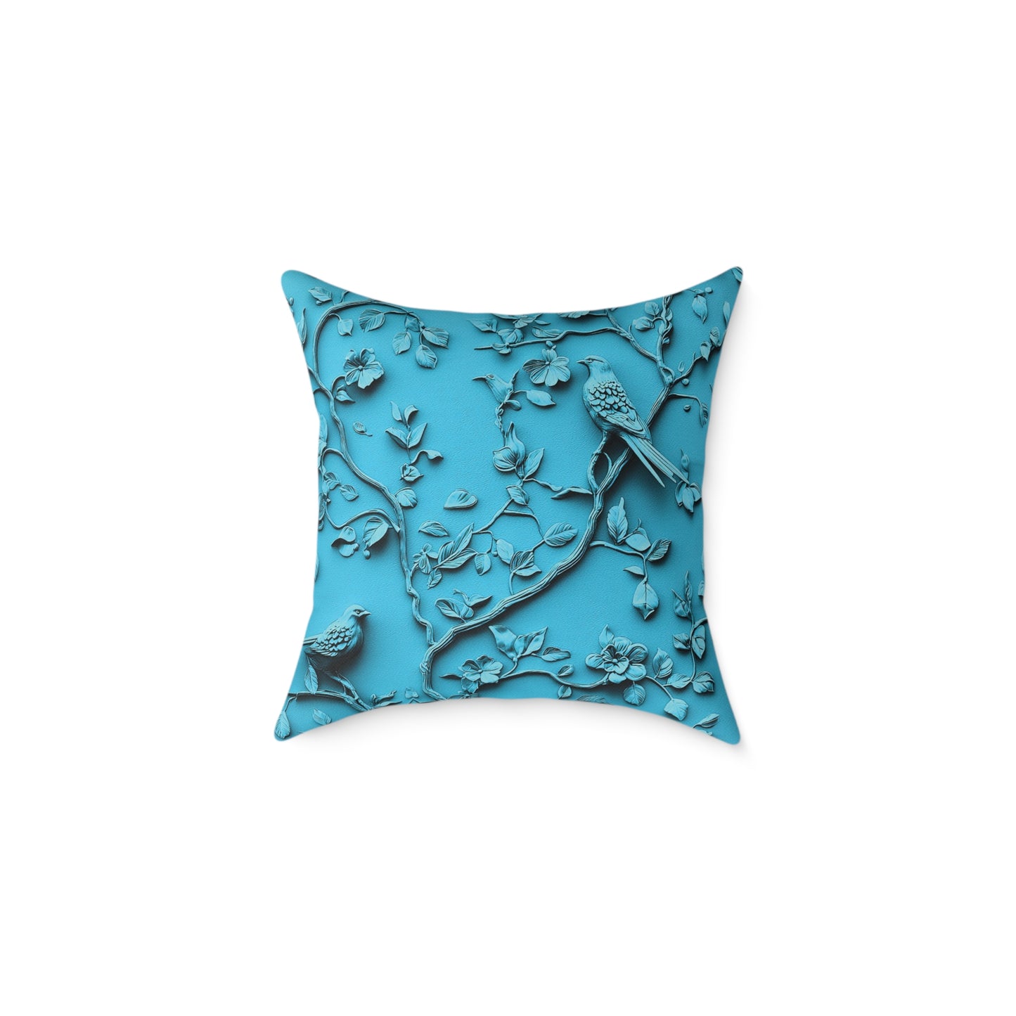 **Blue Vine Chinoiseries - Square Poly Canvas Pillow UK