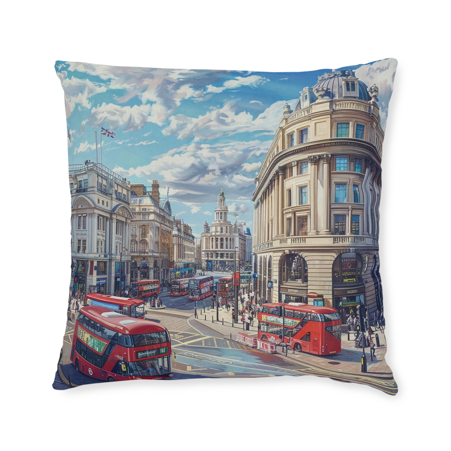 London Then and Now 2 - Square Pillow - UK