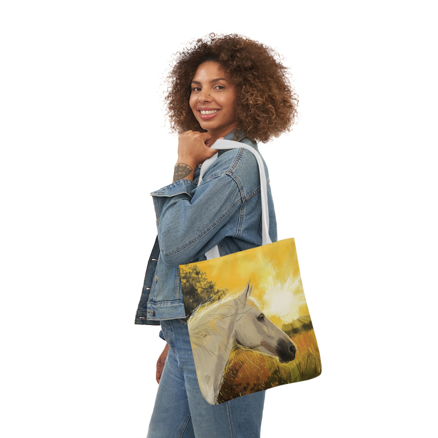 Horse #3 Polyester Canvas Tote Bag (AOP)