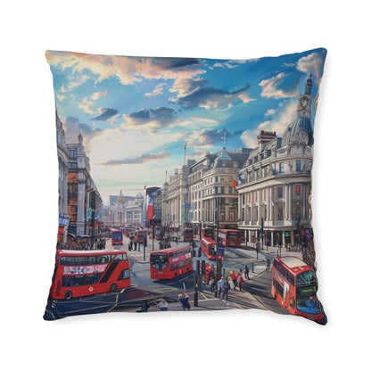 London Then and Now - Square Pillow - UK