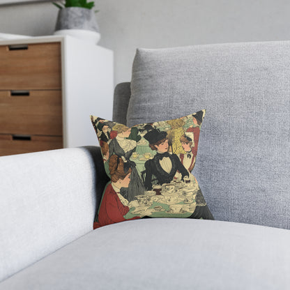 Ladies That Lunch (Vintage Tea Party) - Square Cushion - UK