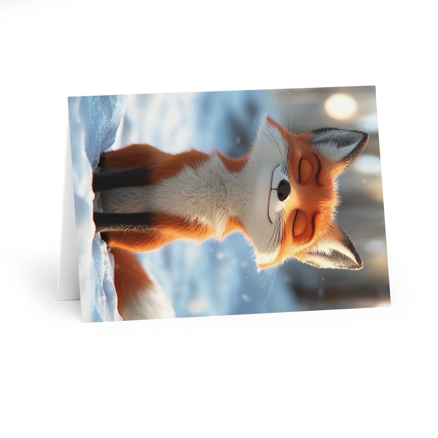 Fox in The Snow 2 - Blank Card (5 Pack) UK