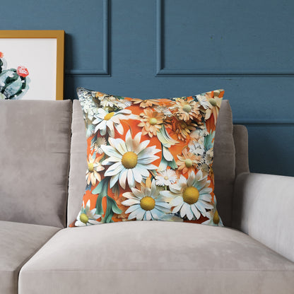 **Daisy Chinoiseries - Square Poly Canvas Pillow UK