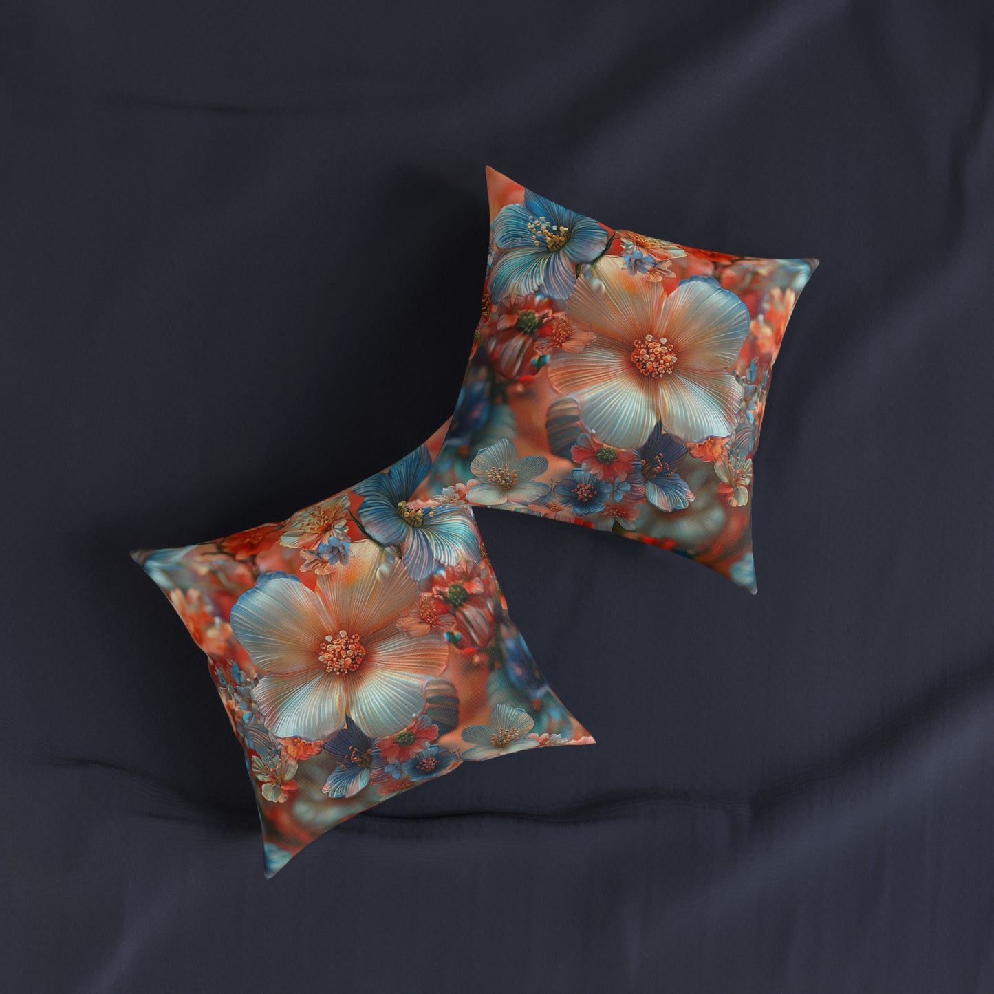 **3D Pretty Flowers - Square Pillow - UK