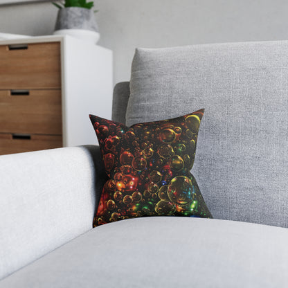 Effervescent Rainbow Bubbles - Square Pillow - UK