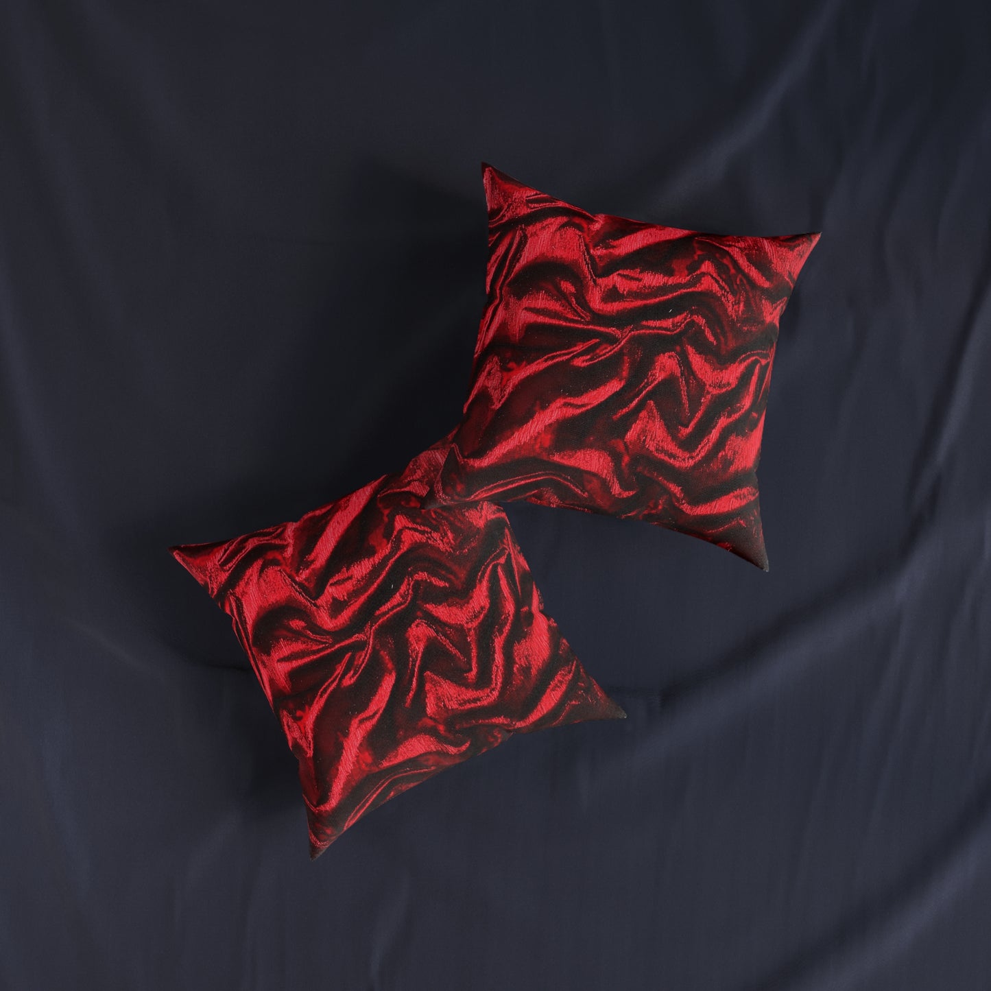 Luxurious Red Velvet Effect Square Pillow - UK