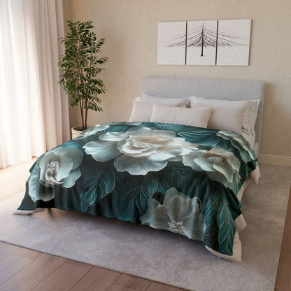 Elegant Floral Soft Polyester Blanket - Cosy Decor for Home and Gifts UK