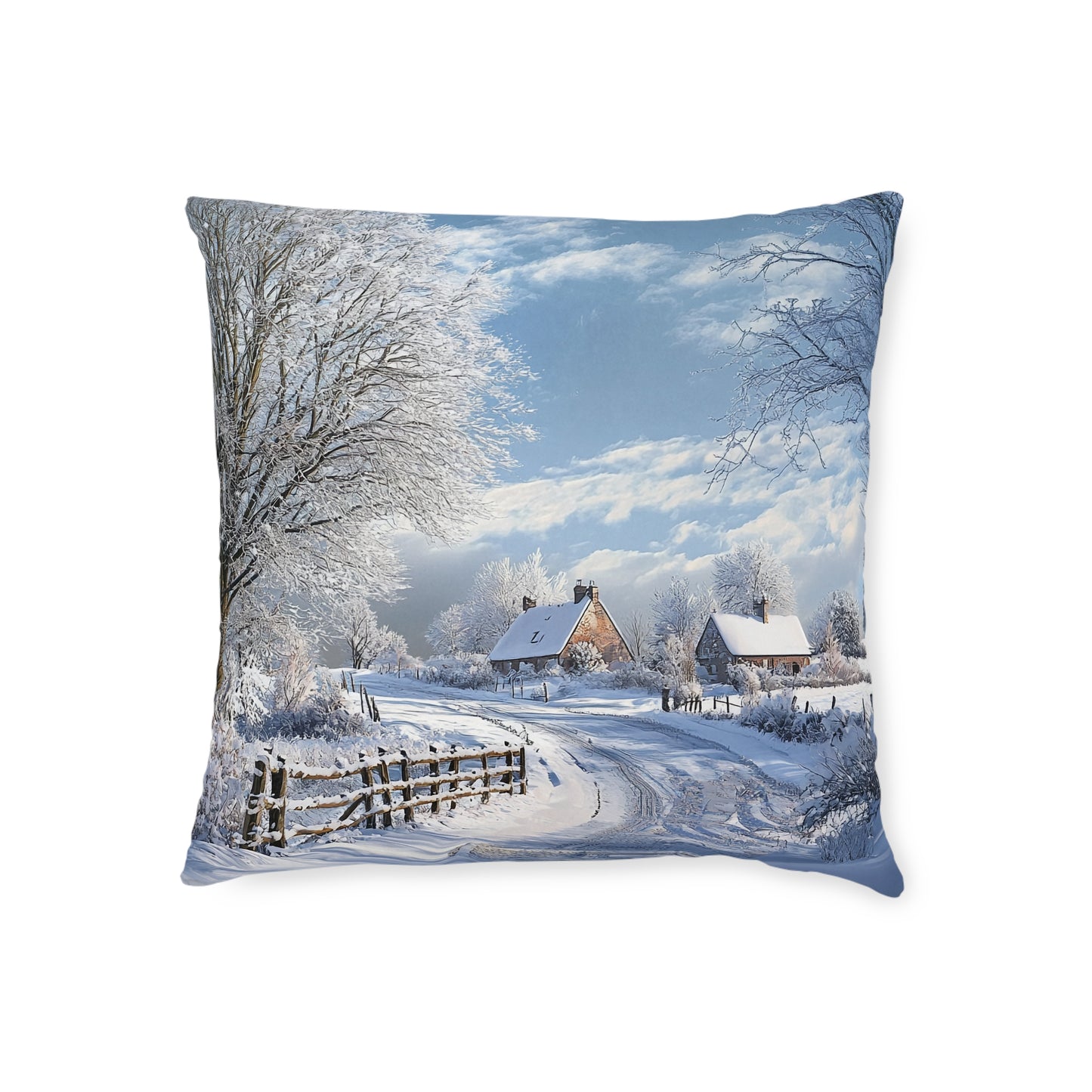 Winter in The Countryside - Square Cushion  - UK
