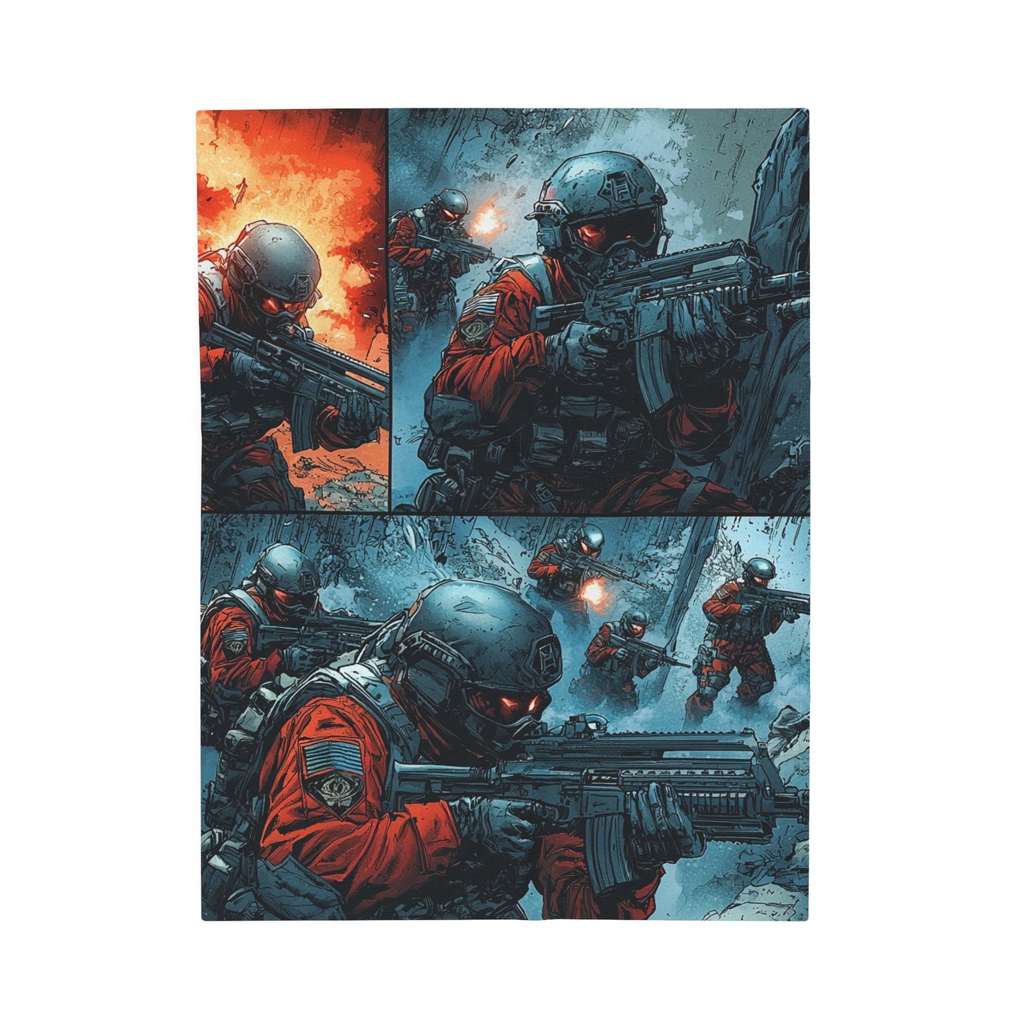 Special Forces Comic Cover 6 - Velveteen Plush Blanket USA