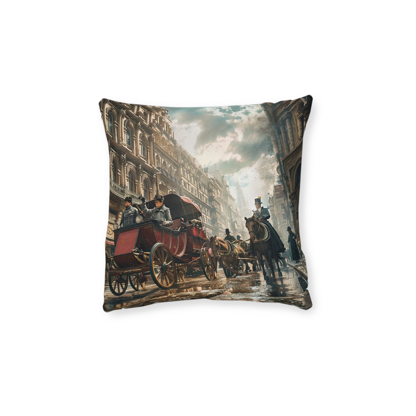 London Then and Now - Square Pillow - UK
