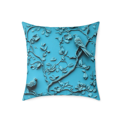**Blue Vine Chinoiseries - Square Poly Canvas Pillow UK