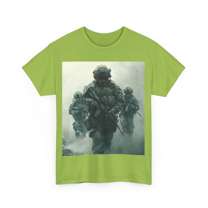 Heavy Cotton Tee - Military Action Print Tee UK
