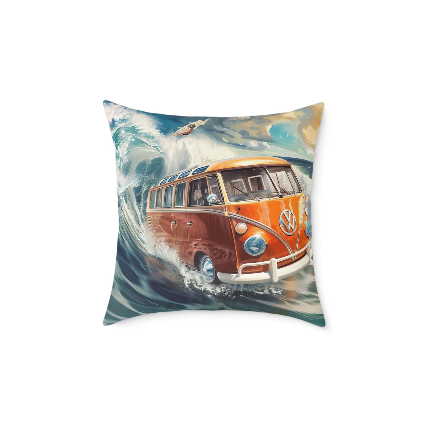 Surf Wagon - Square Poly Canvas Pillow - Australia