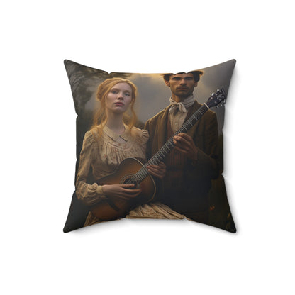 Folk Music #2  - Spun Polyester Pillow - USA