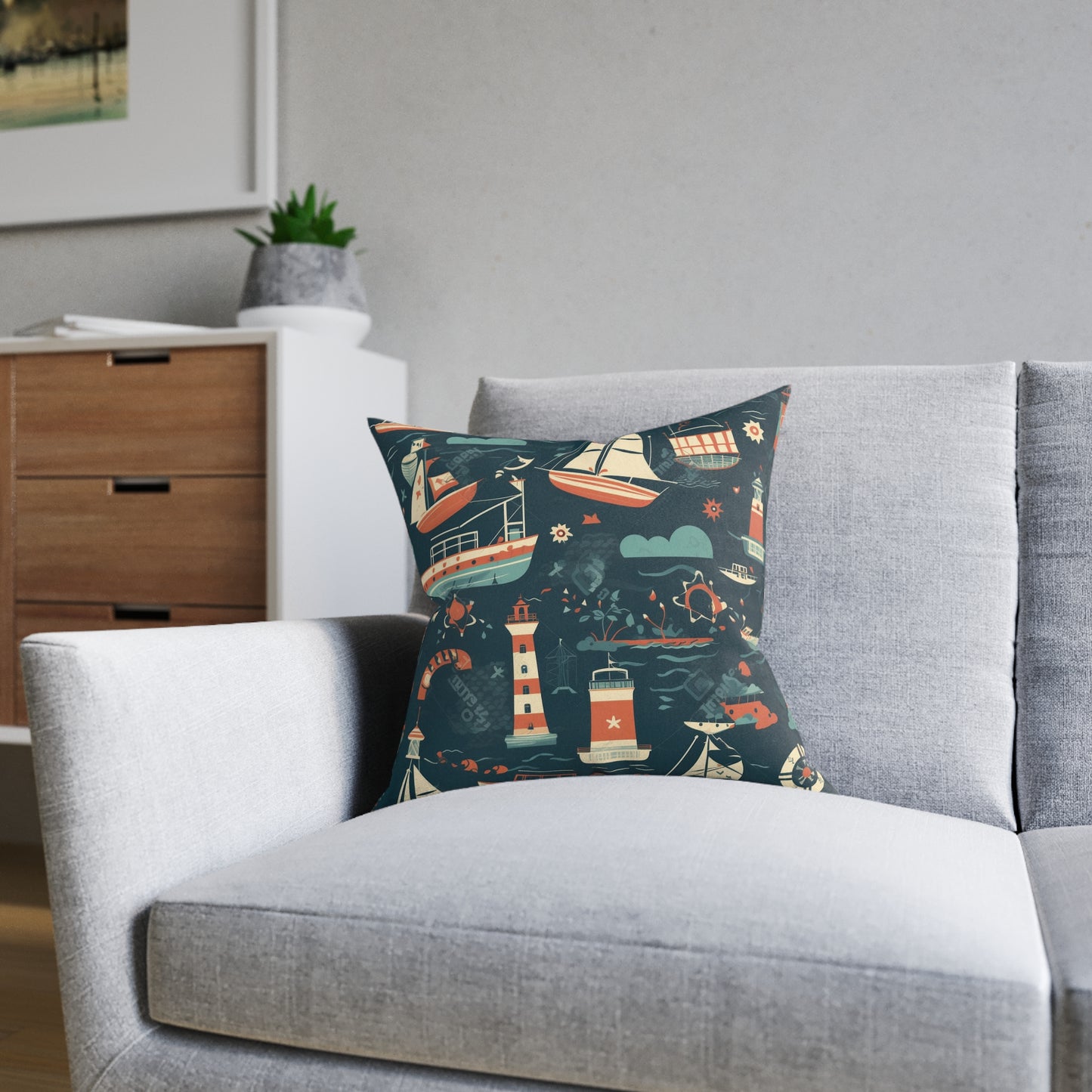 Nautical View - Square Pillow - UK