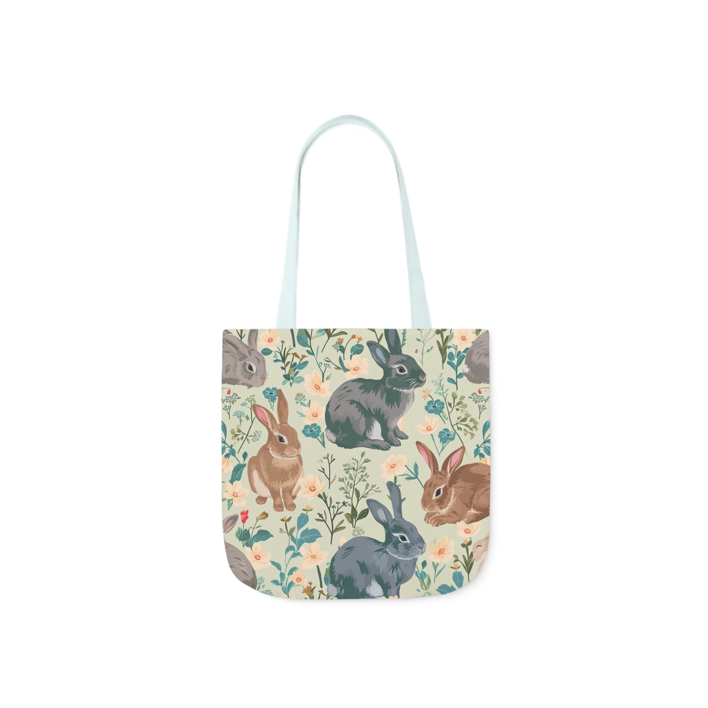 Rabbit Polyester Canvas Tote Bag (AOP)