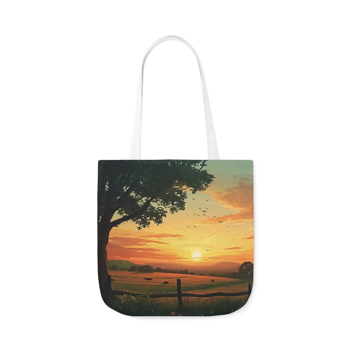 Sunset In The Countryside #2 - Polyester Canvas Tote Bag (AOP)