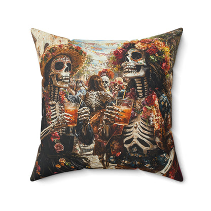 Vibrant Day of the Dead 2 - Decorative Pillow - USA